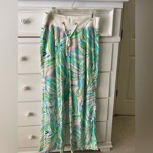 Lilly Pulitzer Linen “The Beach Pant” Size Medium in Sky Blue Salute